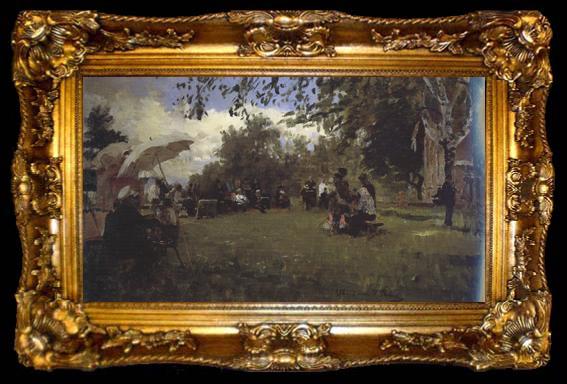 framed  Ilia Efimovich Repin At the Academic Dacha (nn02), ta009-2